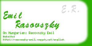 emil rasovszky business card